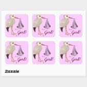 Klassieke opslag (roze) 2 (Baby shower) Vierkante Sticker (Vel)