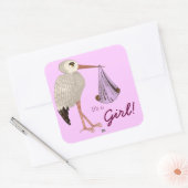 Klassieke opslag (roze) 2 (Baby shower) Vierkante Sticker (Envelop)