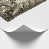 Klassieke Opstanding Engel Gravure Vector Kunst_1 Cadeaupapier (Hoek)