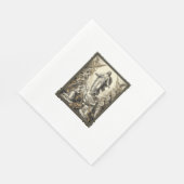 Klassieke Opstanding Engel Gravure Vector Kunst_1 Servet (Hoek)