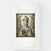 Klassieke Opstanding Engel Gravure Vector Kunst_1 Spandoek (Verticaal)