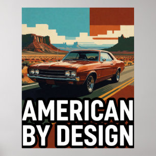 ⭐ Klassieke Oranje Auto Retro Reis Poster