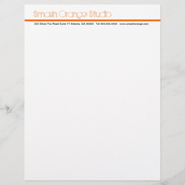 Klassieke Oranje divider Letterhead 3 Custom Briefhoofd (Voorkant)