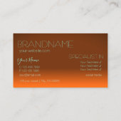 Klassieke Oranje en Blauwgroen Chic Mirror Letters Visitekaartje (Achterkant)