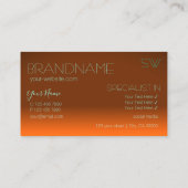 Klassieke Oranje en Blauwgroen Mirror Letters Mono Visitekaartje (Achterkant)