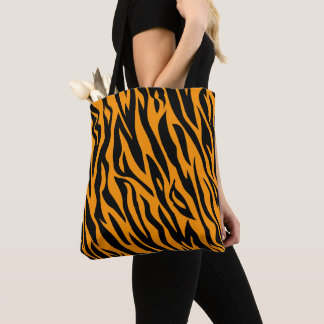Klassieke Oranje en Zwarte Tijgerstreep Dier Tote Bag