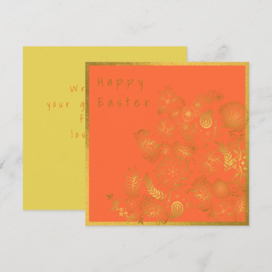 Klassieke Oranje gouden roosters-paasKaart (Voorkant / Achterkant)