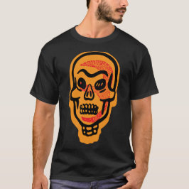 Klassieke Oranje Halloween Skull | Rode highlights T-shirt
