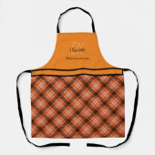 Klassieke Oranje Herfst Plaid monogram Schort (Voorkant)