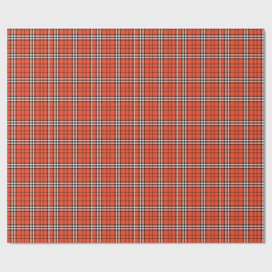Klassieke Oranje herfst Tartanspatroon Cadeaupapier (Vlak)