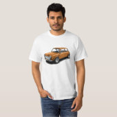 Klassieke Oranje minibus op witte T-shirt (Voorkant volledig)