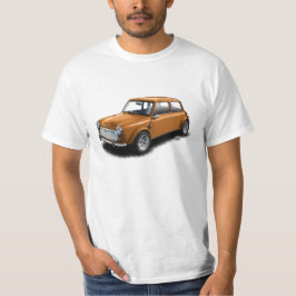 Klassieke Oranje minibus op witte T-shirt