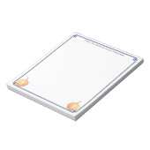 Klassieke Oranje pompoennavel Blue Custom Name Her Notitieblok (Linkerzijde)