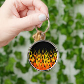 Klassieke Oranje racegevechten in brand Sleutelhanger (Hand)