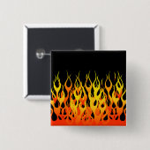 Klassieke Oranje racegevechten in brand Vierkante Button 5,1 Cm (Voorkant /achterkant)