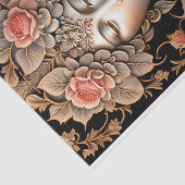 Klassieke Oranje Rozen Lady Illustratie Tissuepapier (Detail)