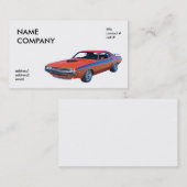 klassieke oranje spierwagen visitekaartje (Voorkant / Achterkant)