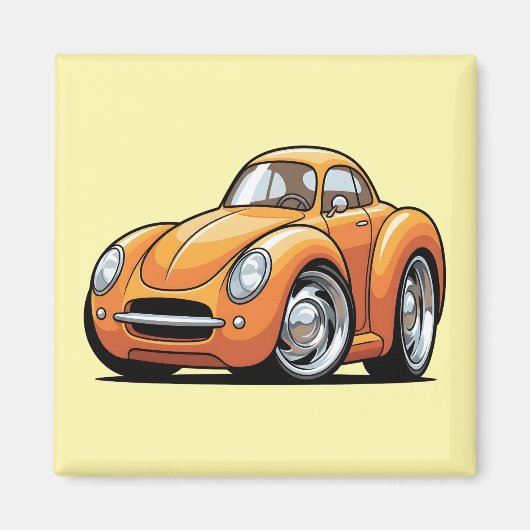Klassieke Oranje Toon Auto Magneet (Voorkant)