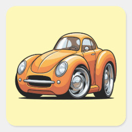 Klassieke Oranje Toon Auto Vierkante Sticker