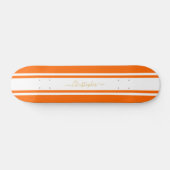 Klassieke Oranje witte racestapes Gold-monogram Persoonlijk Skateboard (Horizontaal)