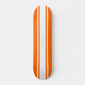 Klassieke Oranje witte racestapes Gold-monogram Persoonlijk Skateboard (Voorkant)