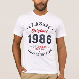 Klassieke originele 1986 Originele Delen Birthday  T-shirt