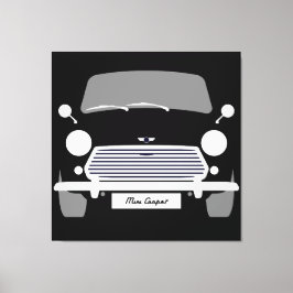 Klassieke originele Black Austin Mini Cooper Canvas Afdruk