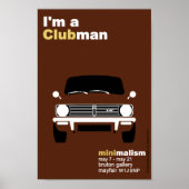 Klassieke originele mini Clubman-minimalistische k Poster (Voorkant)