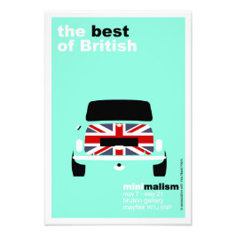 Klassieke originele Mini Cooper minimalistische ku Foto Afdruk