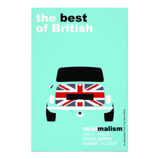 Klassieke originele Mini Cooper minimalistische ku Foto Afdruk