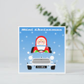 Klassieke originele mini-kerstkerstman kaart (Staand voorkant)