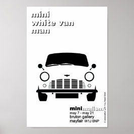Klassieke originele Mini White van minimalistische Poster
