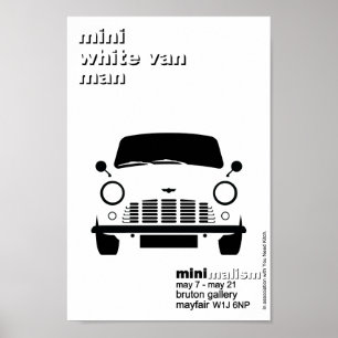 Klassieke originele Mini White van minimalistische Poster