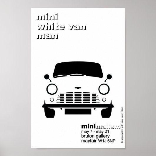 Klassieke originele Mini White van minimalistische Poster (Voorkant)