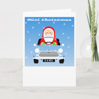 Klassieke Originele Mini Xmas Santa auto Kaart
