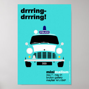 Klassieke originele minipolitie van minimalistisch poster