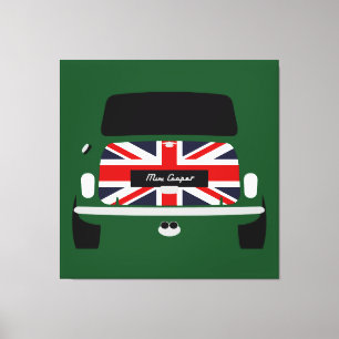 Klassieke originele Union Jack Austin Mini Cooper Canvas Afdruk