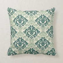 Klassieke Ornamental Damask Green Floral