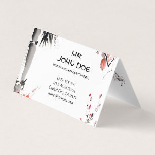 Klassieke orthologische chinese sumi-e-inktbamboeb visitekaartje