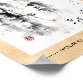 Klassieke orthologische chinese sumi-e-inktbergscè poster (Hoek)