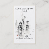 Klassieke orthologische chinese sumi-e-inktbergscè visitekaartje (Achterkant)