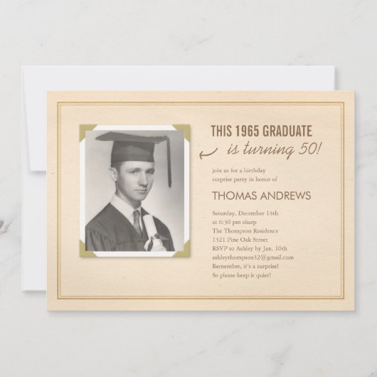 Klassieke Oud-foto Uitnodiging van geboorte (Voorkant)