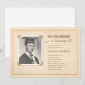 Klassieke Oud-foto Uitnodiging van geboorte (Voorkant / Achterkant)