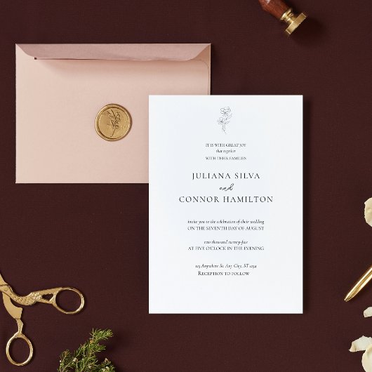 Klassieke Oud Geld Huwelijksuitnodiging Kaart