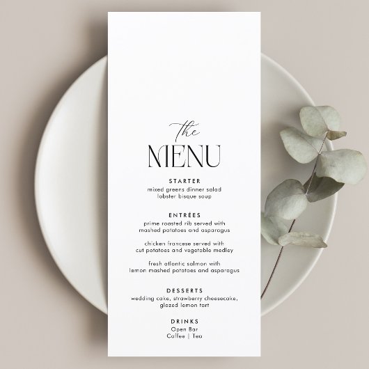 Klassieke Oud Geld Trouwen Menu