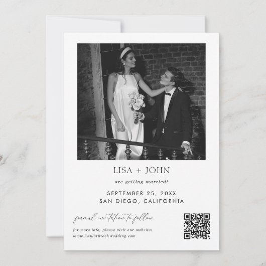 Klassieke Oud Geld Trouwen Save The Date Foto Kaart (Achterkant)