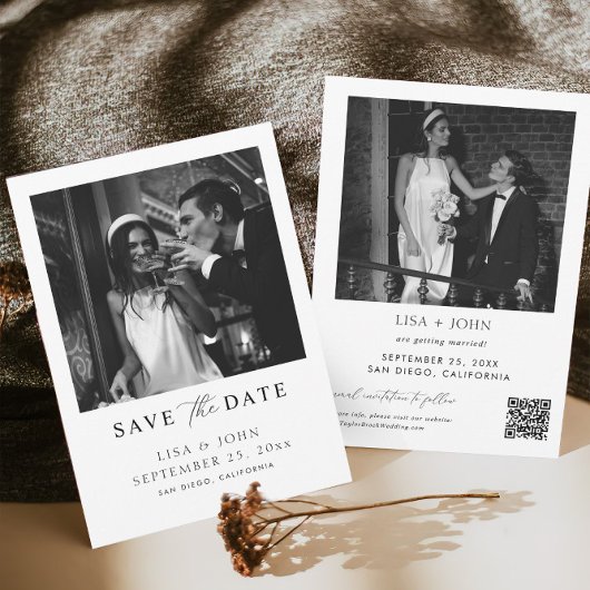 Klassieke Oud Geld Trouwen Save The Date Foto Kaart