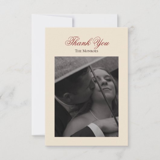 Klassieke Oud Geld Vet Rood Trouwen Dank u kaart (Voorkant)