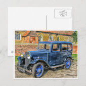 Klassieke oude antiek hdr-auto van 1932 briefkaart (Voorkant / Achterkant)