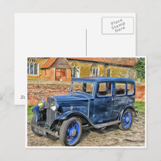 Klassieke oude antiek hdr-auto van 1932 briefkaart (Voorkant / Achterkant)